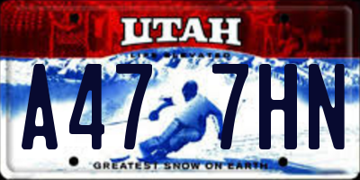 UT license plate A477HN
