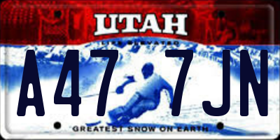 UT license plate A477JN