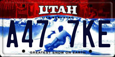 UT license plate A477KE