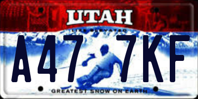 UT license plate A477KF