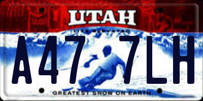 UT license plate A477LH