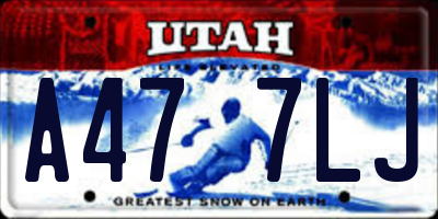 UT license plate A477LJ