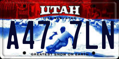 UT license plate A477LN
