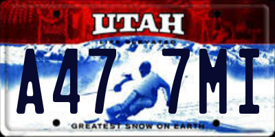 UT license plate A477MI