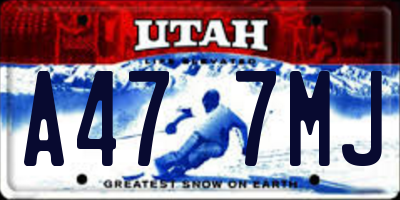 UT license plate A477MJ