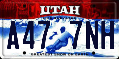UT license plate A477NH