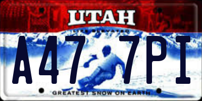 UT license plate A477PI