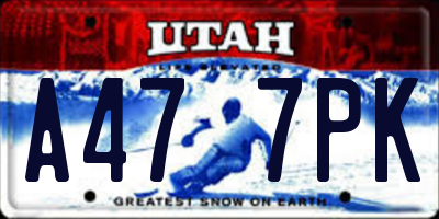 UT license plate A477PK