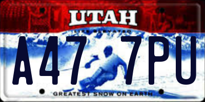 UT license plate A477PU