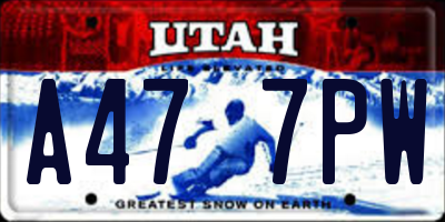 UT license plate A477PW