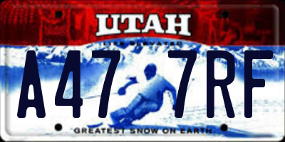 UT license plate A477RF