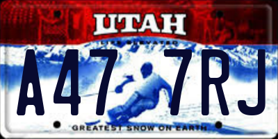UT license plate A477RJ