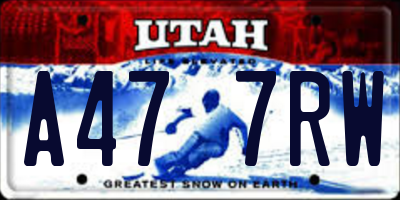 UT license plate A477RW