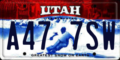UT license plate A477SW
