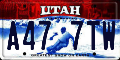 UT license plate A477TW