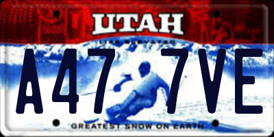 UT license plate A477VE