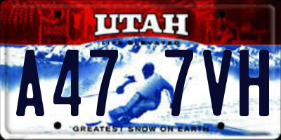 UT license plate A477VH