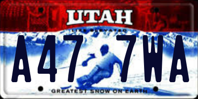 UT license plate A477WA