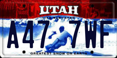 UT license plate A477WF