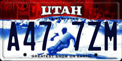 UT license plate A477ZM