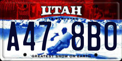 UT license plate A478BO