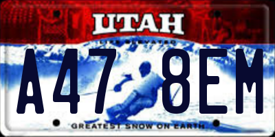 UT license plate A478EM