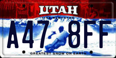 UT license plate A478FF