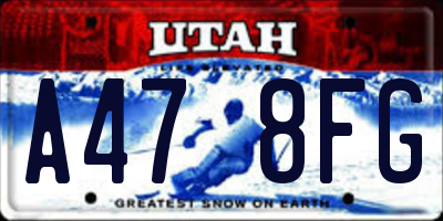 UT license plate A478FG