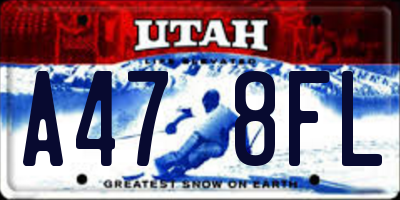 UT license plate A478FL