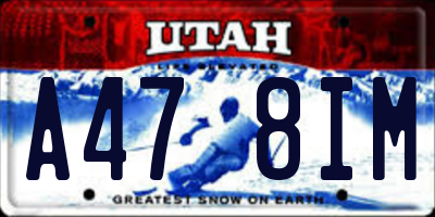 UT license plate A478IM