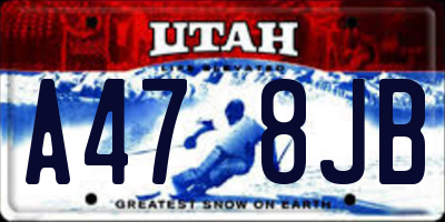 UT license plate A478JB