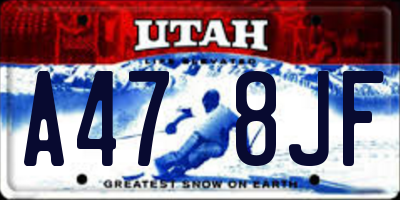 UT license plate A478JF