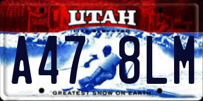 UT license plate A478LM