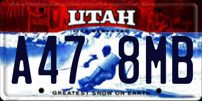 UT license plate A478MB