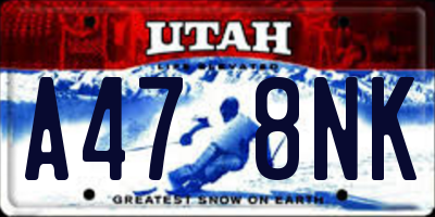 UT license plate A478NK