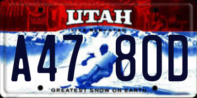 UT license plate A478OD