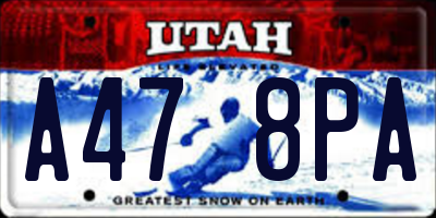 UT license plate A478PA