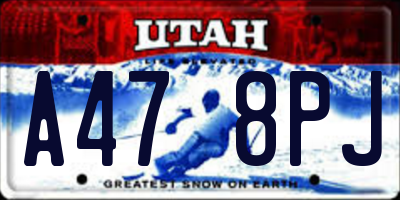 UT license plate A478PJ