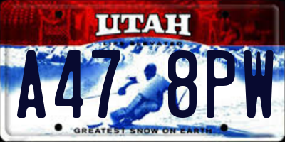 UT license plate A478PW