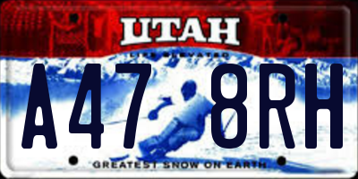 UT license plate A478RH