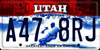 UT license plate A478RJ