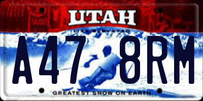 UT license plate A478RM