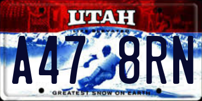 UT license plate A478RN