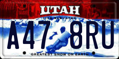 UT license plate A478RU