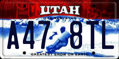 UT license plate A478TL