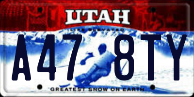 UT license plate A478TY