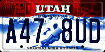 UT license plate A478UD