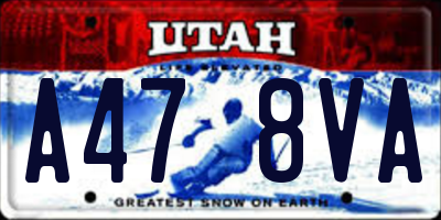 UT license plate A478VA