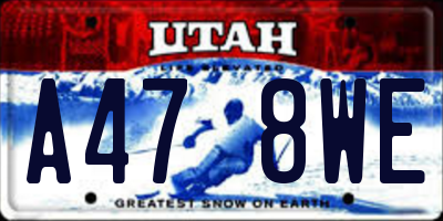UT license plate A478WE
