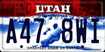 UT license plate A478WI